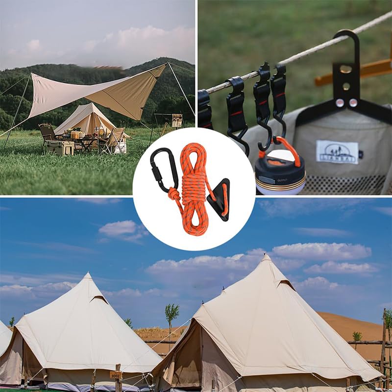 Amazon | テントロープ ガイロープ カラビナ付き ガイロープ タープ用